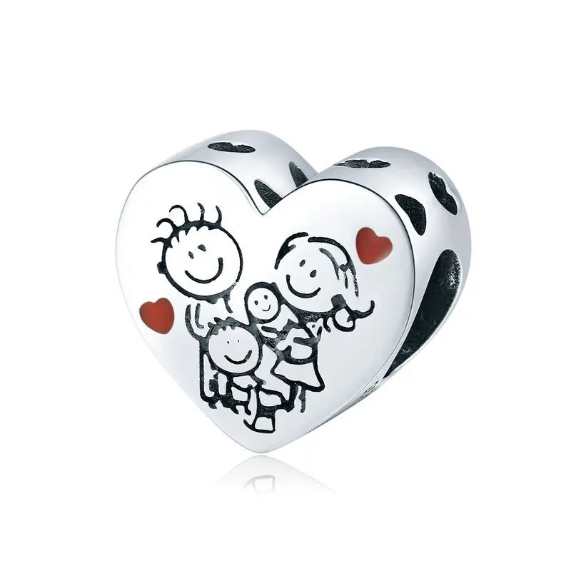BAMOER Silver Charm Collection 925 Sterling Silver Dazzling CZ Beads fit Bracelets & Bangles Jewelry