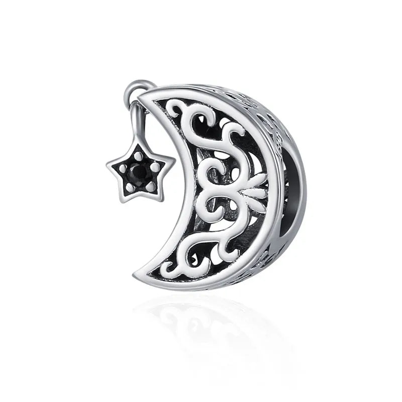 BAMOER Silver Charm Collection 925 Sterling Silver Dazzling CZ Beads fit Bracelets & Bangles Jewelry