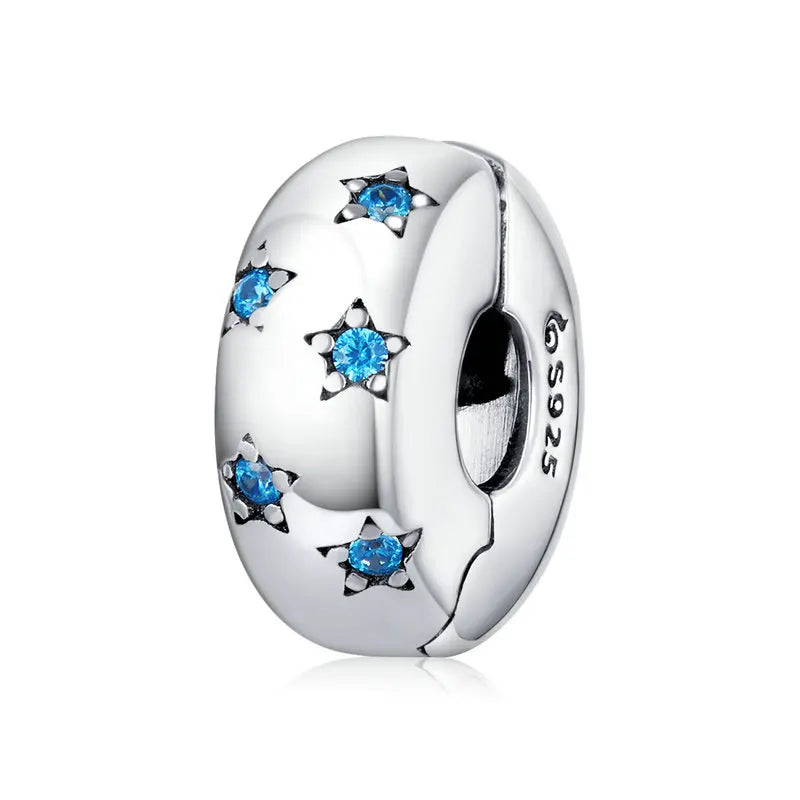 BAMOER Silver Charm Collection 925 Sterling Silver Dazzling CZ Beads fit Bracelets & Bangles Jewelry