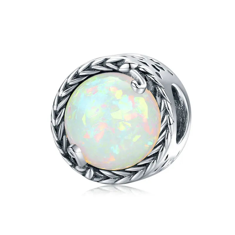 BAMOER Silver Charm Collection 925 Sterling Silver Dazzling CZ Beads fit Bracelets & Bangles Jewelry