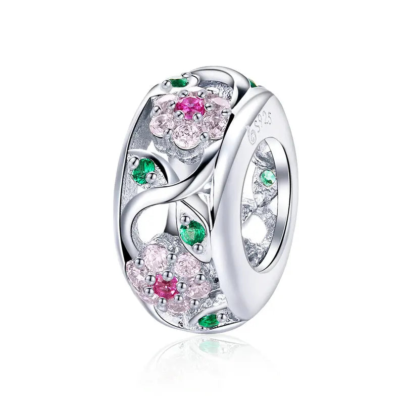 BAMOER Silver Charm Collection 925 Sterling Silver Dazzling CZ Beads fit Bracelets & Bangles Jewelry