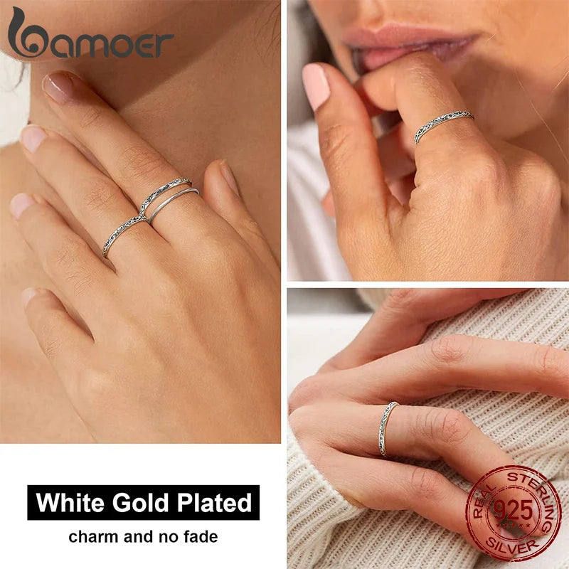 925 Sterling Silver Vintage Embossed Vine Pattern Ring