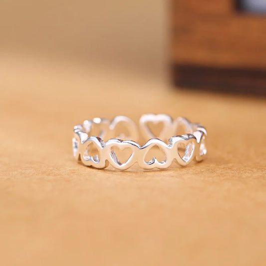 925 Sterling Silver Heart Dating Rings