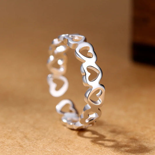 925 Sterling Silver Heart Dating Rings