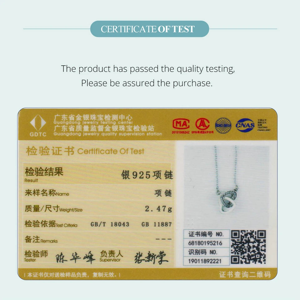 925 Sterling Silver Connected Heart Pendant Necklace for Girlfriend Valentine's Day Gift Fine Jewelry SCN181