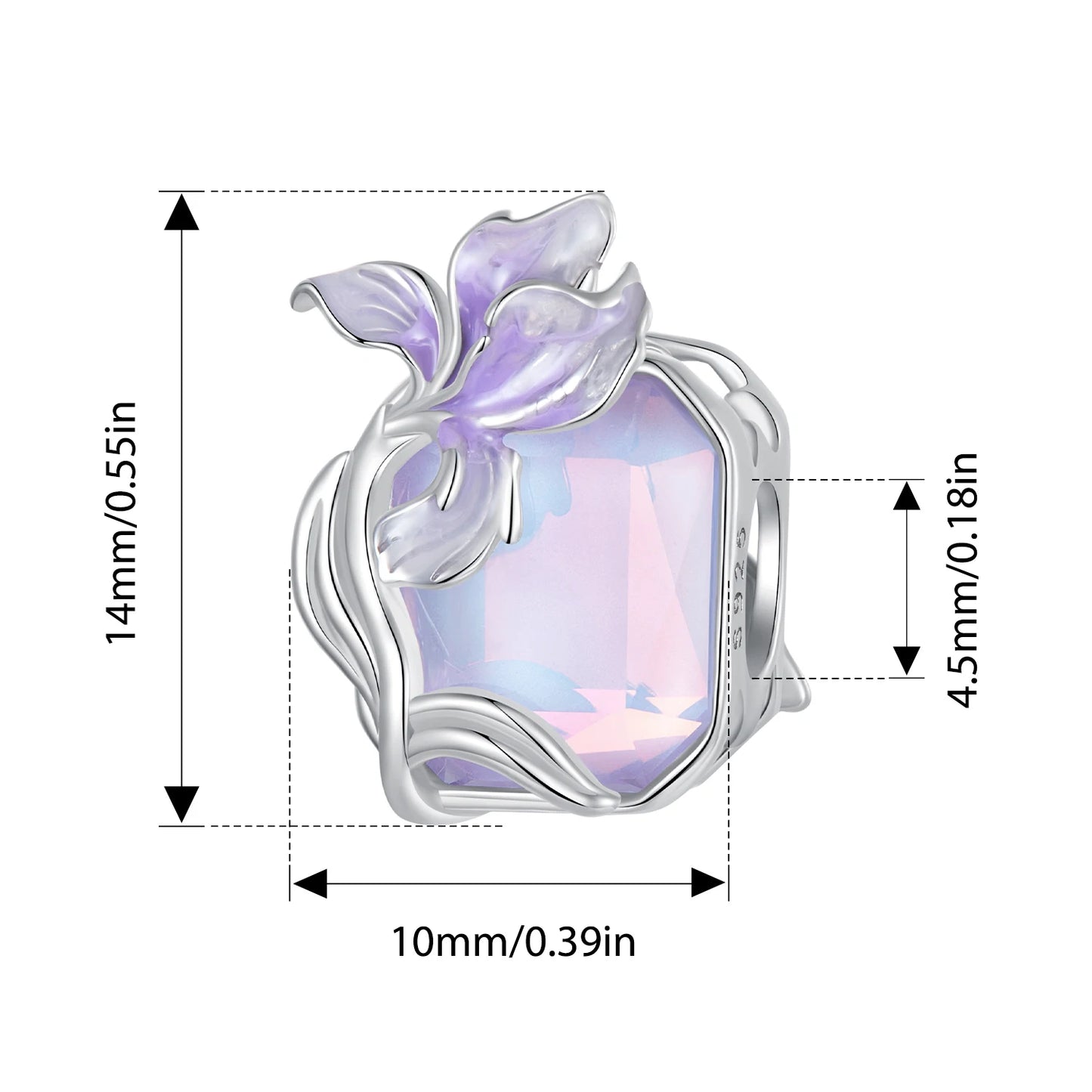 Bamoer 925 Sterling Silver Four Leaf Clover Dangle Charm Bead for Bracelet Eye of Horus Lucky Crystal Stone Pendant DIY Gift