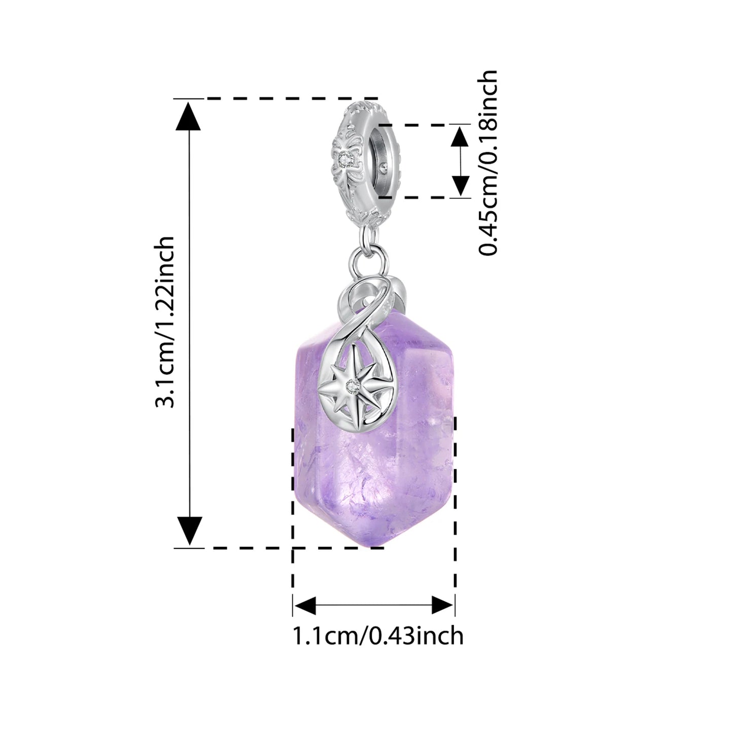 Bamoer 925 Sterling Silver Four Leaf Clover Dangle Charm Bead for Bracelet Eye of Horus Lucky Crystal Stone Pendant DIY Gift